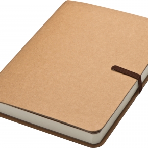 Cuaderno de nota con goma marrón y 120 hojas