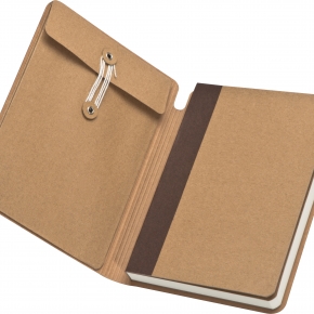 Cuaderno de nota con goma marrón y 120 hojas
