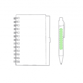 Mini libreta con soporte elástico para bolígrafos