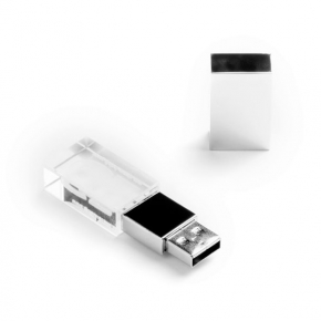 Memoria USB barata de cristal y tapa metálica 1GB-32GB
