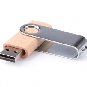 Memoria USB de madera barata con twist metálico 1GB-32GB