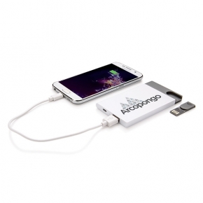 Powerbank 2500 mAh con USB 8GB *, blanco