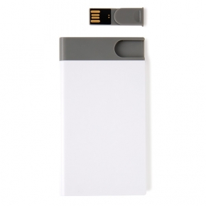 Powerbank 2500 mAh con USB 8GB *, blanco
