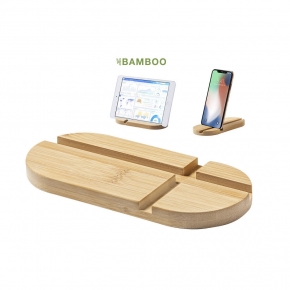 Soporte de bambú para móvil y tablet