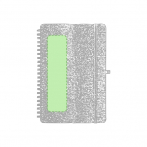 Libreta A5 de RPET con anillas y soporte de caña de trigo para Smartphone o Tablet