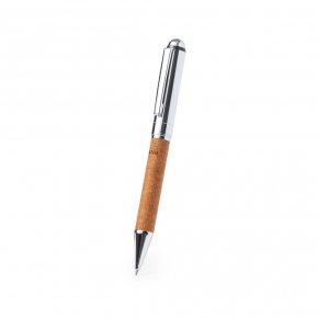 Bolígrafo metálico con cuero reciclado