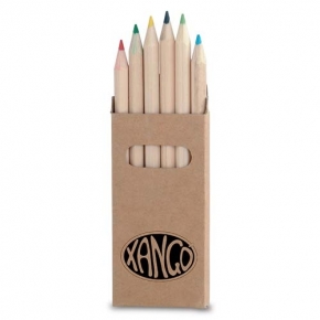 Caja de cartón con 6 lápices de colores
