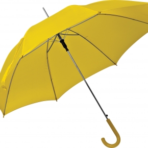 Paraguas automático, mango de plástico curvo.