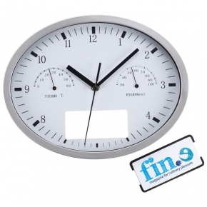 Reloj de pared con higrómetro, termómetro y sistema click