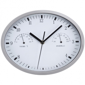 Reloj de pared con higrómetro, termómetro y sistema click