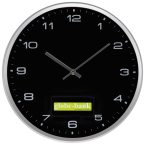 Reloj de pared con marco plateado y sistema click