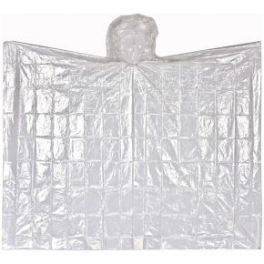 Impermeable tipo poncho, transparente.