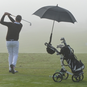 Paraguas de golf con parabrisas