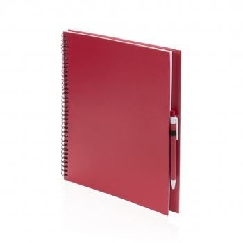 Libreta ejecutiva de cartón reciclado con 80 hojas y bolígrafo