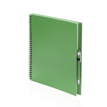 Libreta ejecutiva de cartón reciclado con 80 hojas y bolígrafo