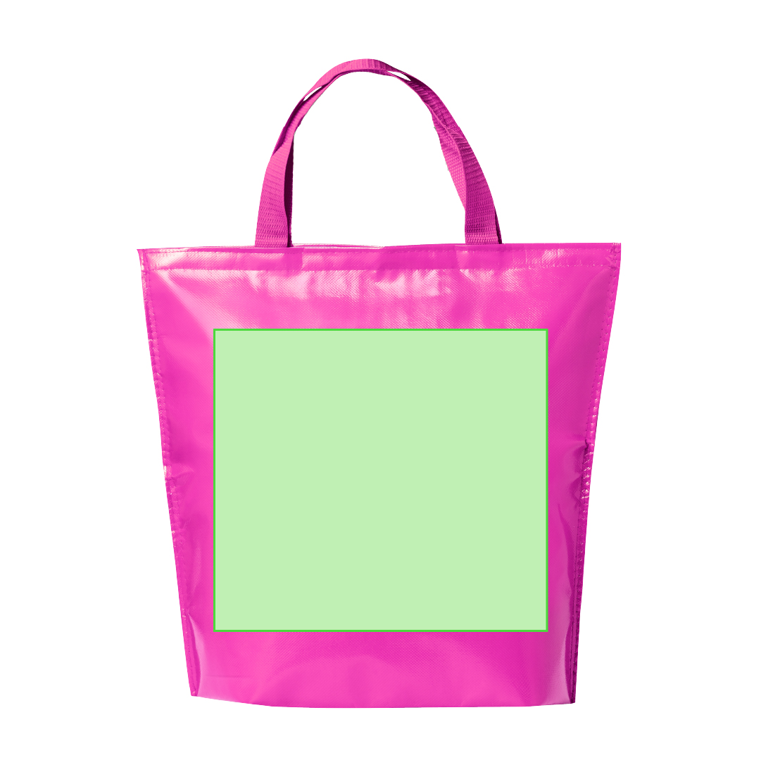 Bolsa nevera non-woven laminado brillante de gran capacidad con velcro y asas nylon — hasta 7 kg