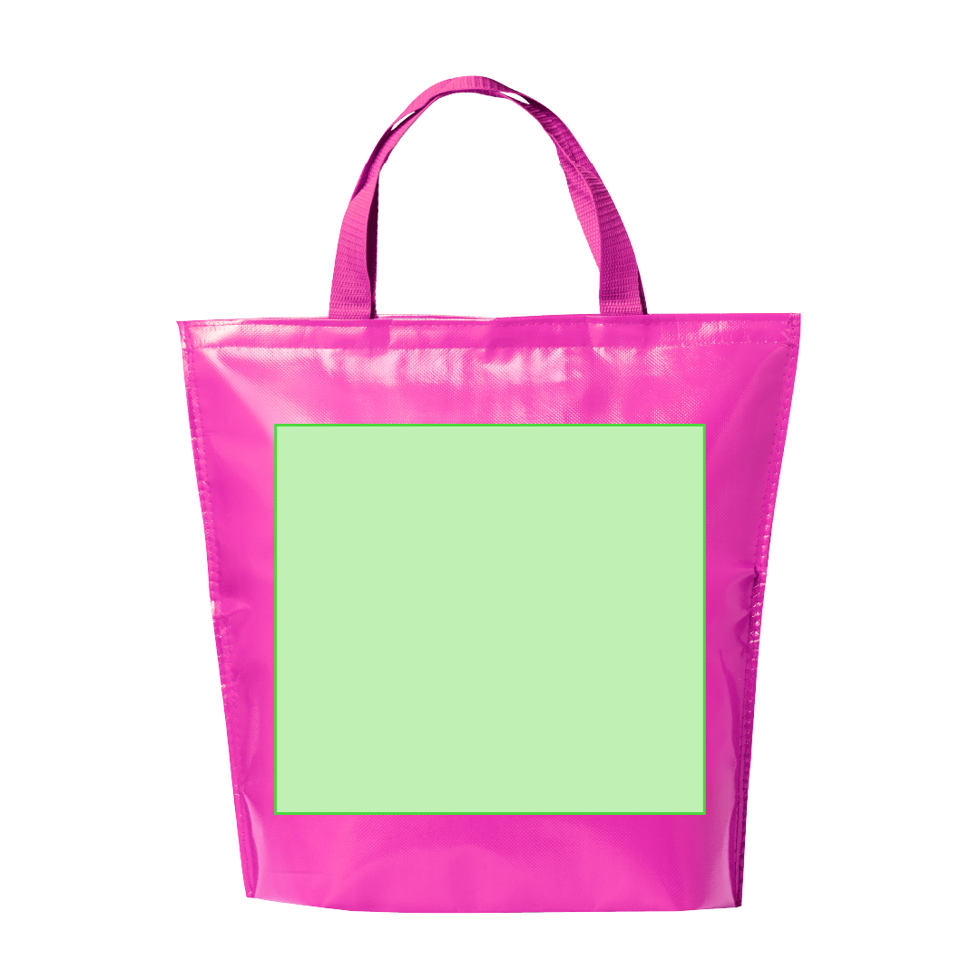 Bolsa nevera non-woven laminado brillante de gran capacidad con velcro y asas nylon — hasta 7 kg