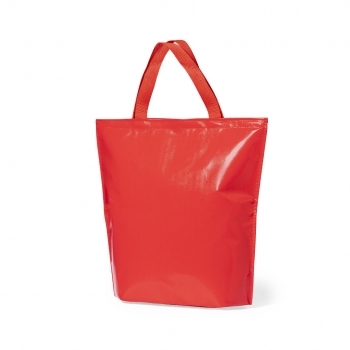 Bolsa nevera non-woven laminado brillante de gran capacidad con velcro y asas nylon — hasta 7 kg