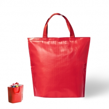 Bolsa nevera non-woven laminado brillante de gran capacidad con velcro y asas nylon — hasta 7 kg