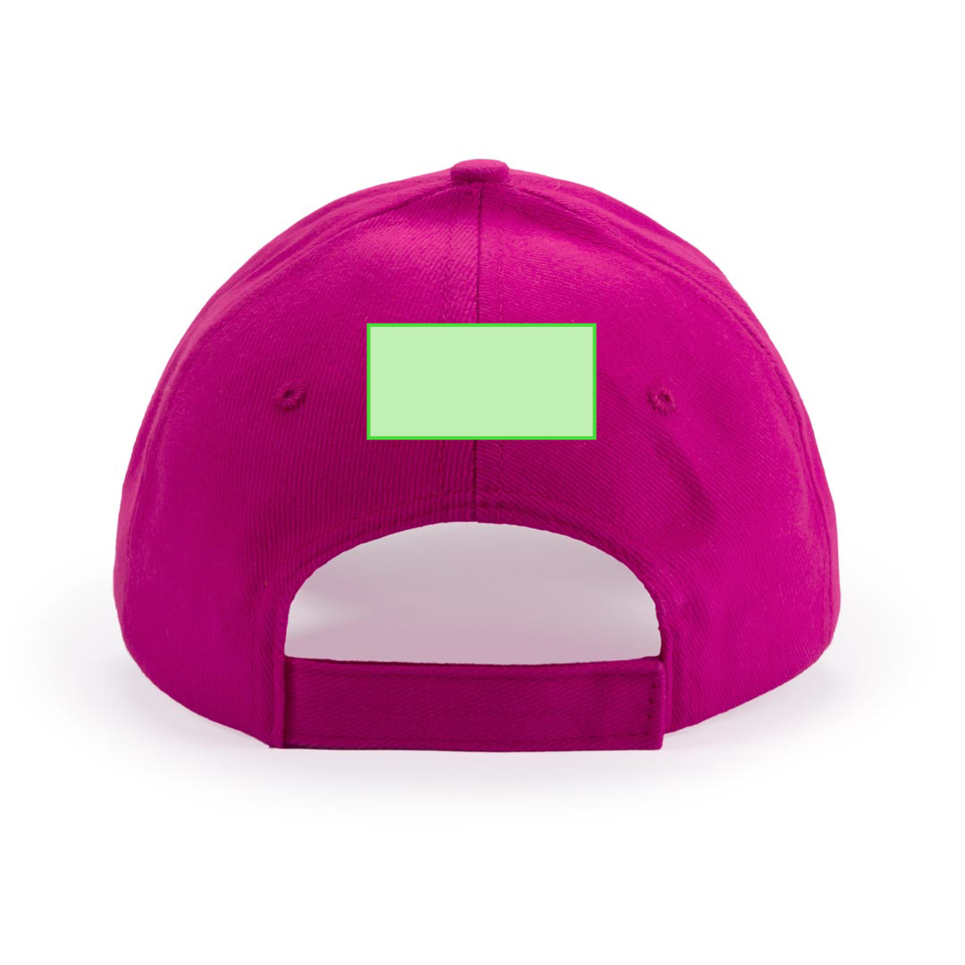 Gorra 5 paneles de algodón peinado con sandwich en color, visera acolchada y cierre de velcro