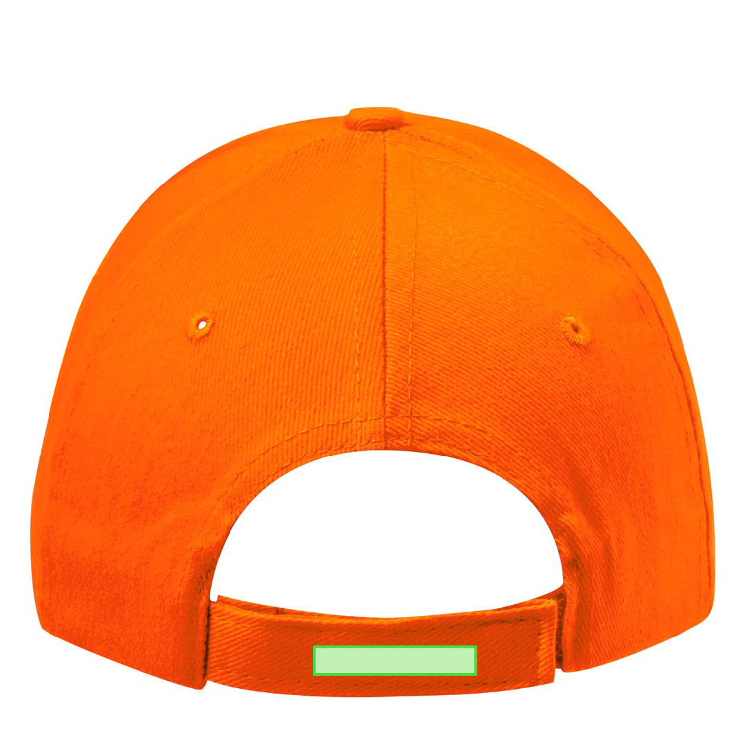 Gorra 6 paneles de algodón peinado con sandwich en color, visera acolchada y cierre de velcro