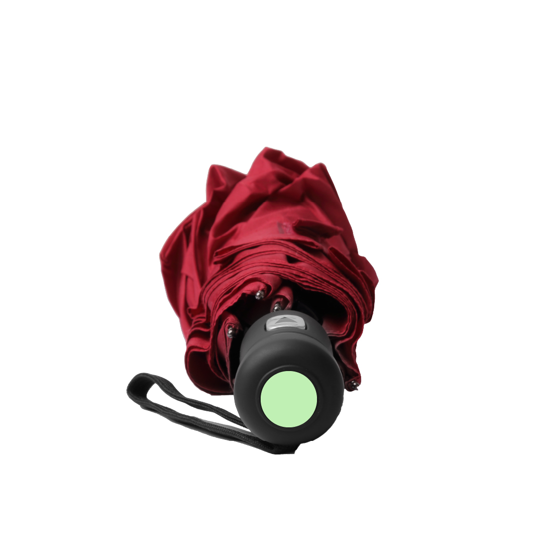 Paraguas plegable de alta calidad en pongee 190T con mango ergonómico y cinta de transporte — funda individual a juego