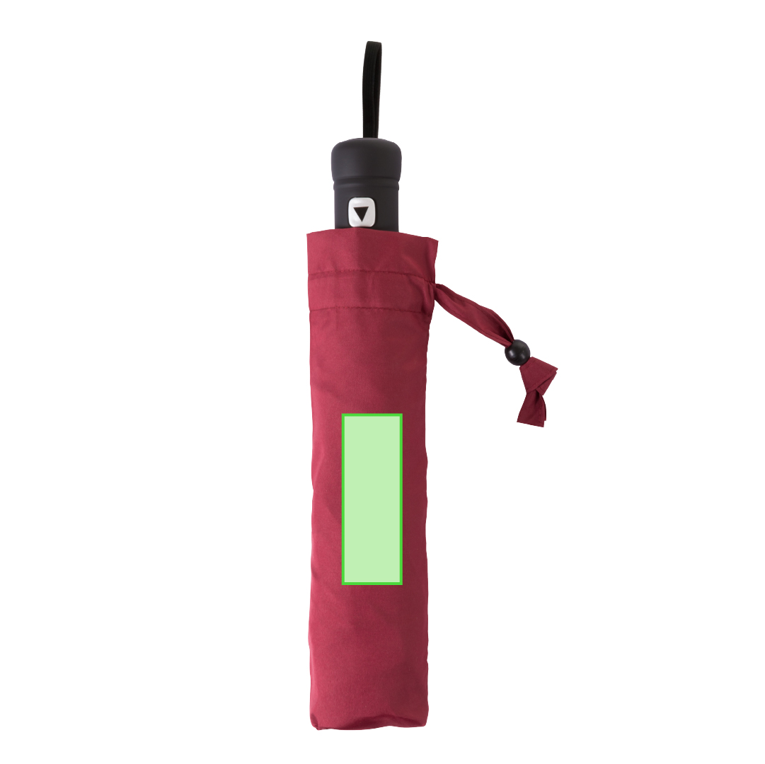Paraguas plegable de alta calidad en pongee 190T con mango ergonómico y cinta de transporte — funda individual a juego