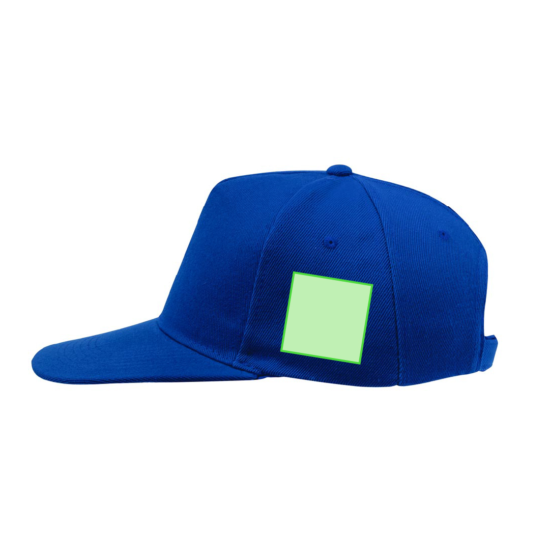 Gorra 5 paneles con visera plana acolchada de algodón y poliéster grueso en colores vivos
