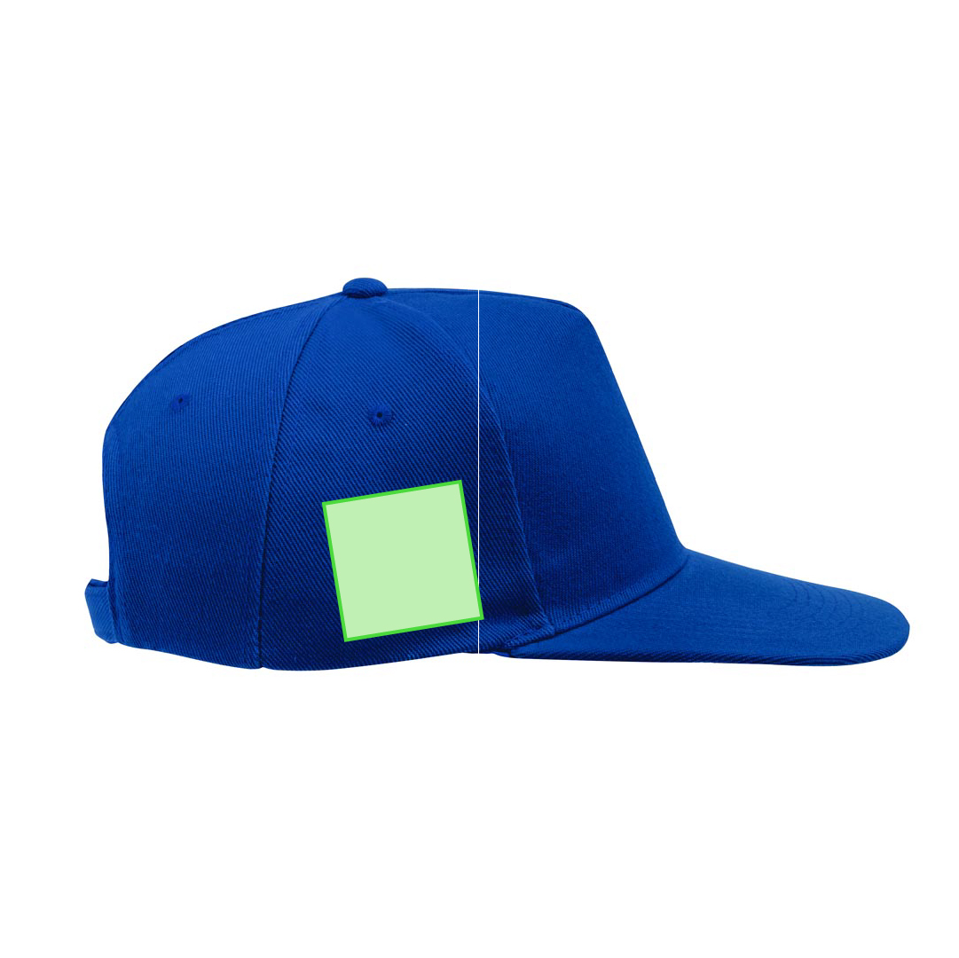Gorra 5 paneles con visera plana acolchada de algodón y poliéster grueso en colores vivos