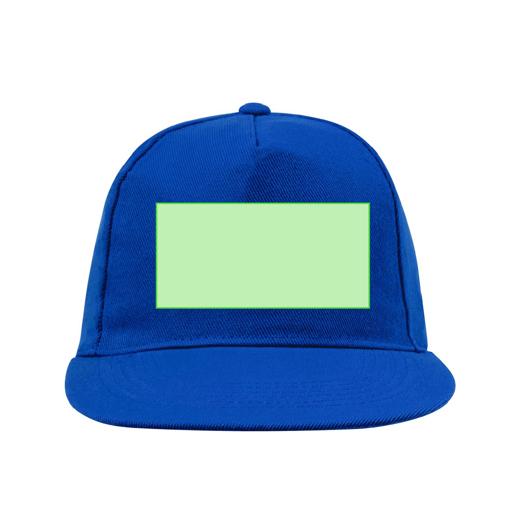 Gorra 5 paneles con visera plana acolchada de algodón y poliéster grueso en colores vivos