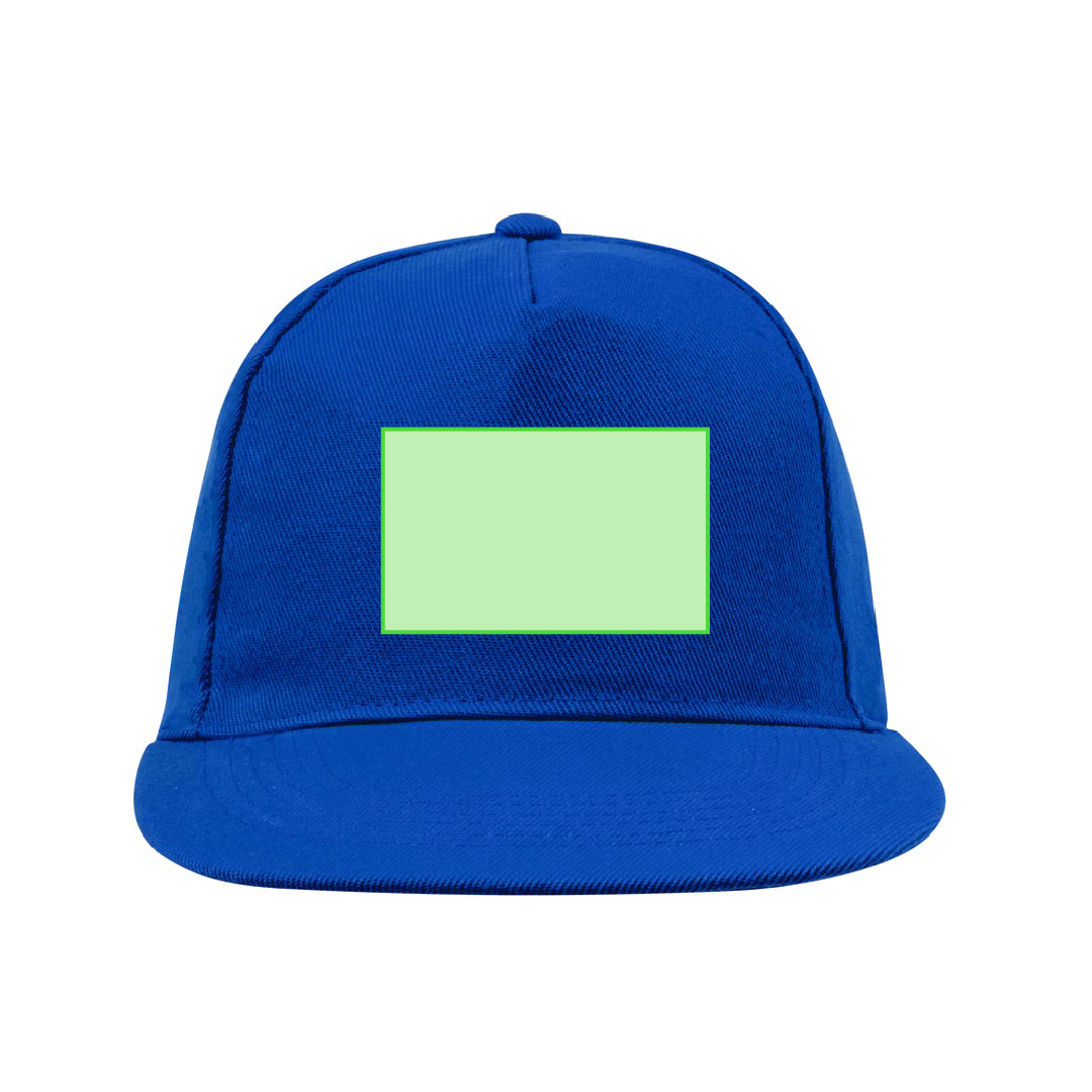 Gorra 5 paneles con visera plana acolchada de algodón y poliéster grueso en colores vivos