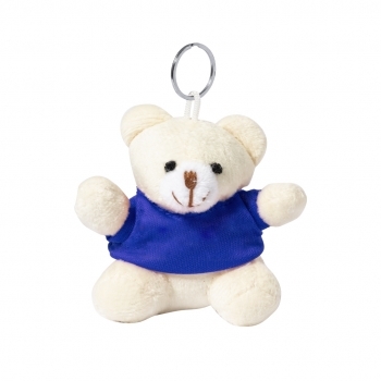 Llavero osito de peluche con camisetita en colores vivos