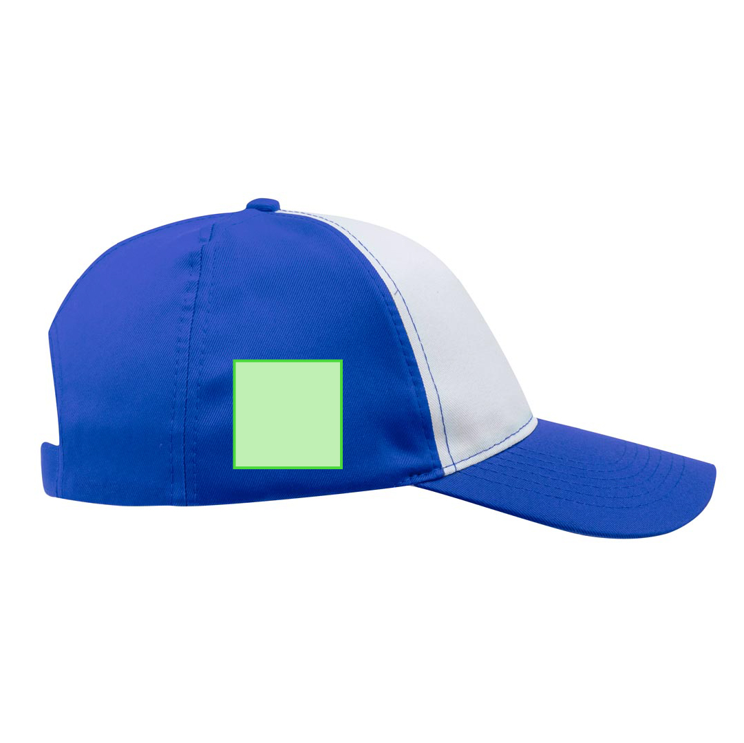 Gorra trucker 5 paneles de poliéster con panel frontal blanco para sublimación y cierre de velcro