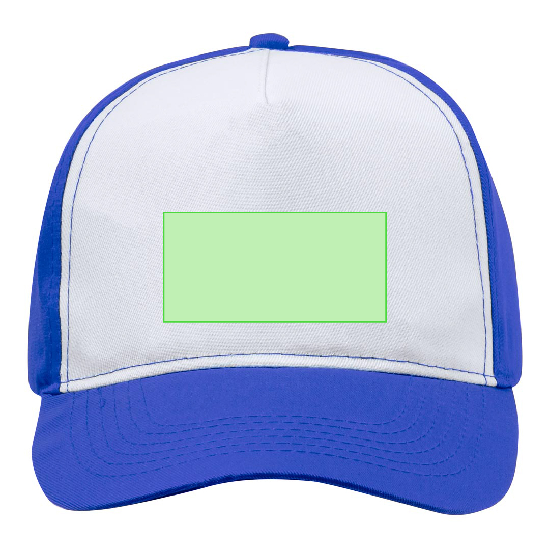 Gorra trucker 5 paneles de poliéster con panel frontal blanco para sublimación y cierre de velcro