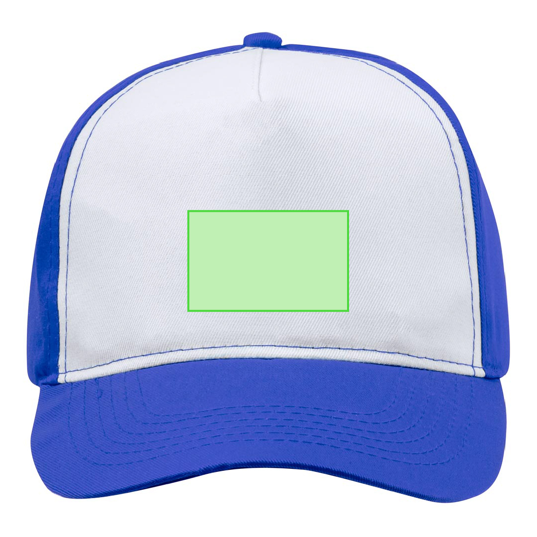 Gorra trucker 5 paneles de poliéster con panel frontal blanco para sublimación y cierre de velcro
