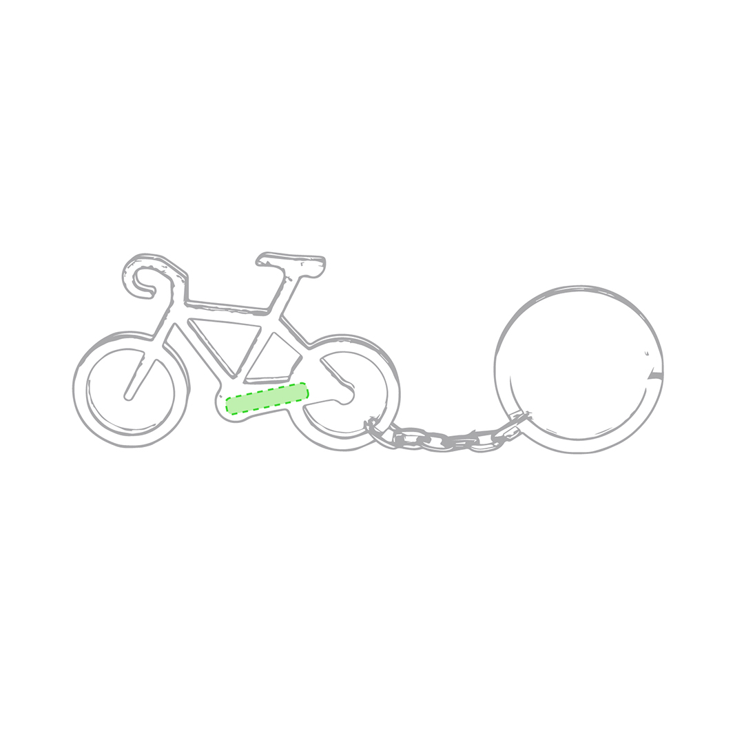 Llavero diseño bicicleta de aluminio en colores vivos para marcaje láser