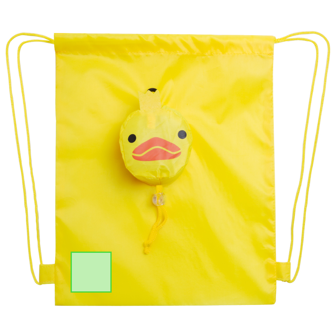 Mochila plegable infantil de poliéster 190T con diseño de animales y formato plegado en animalitos