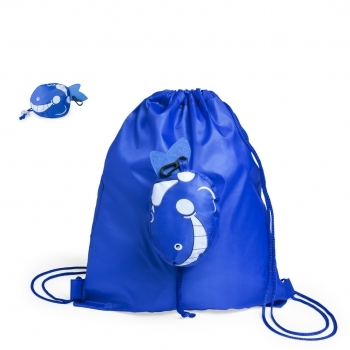 Mochila plegable infantil de poliéster 190T con diseño de animales y formato plegado en animalitos