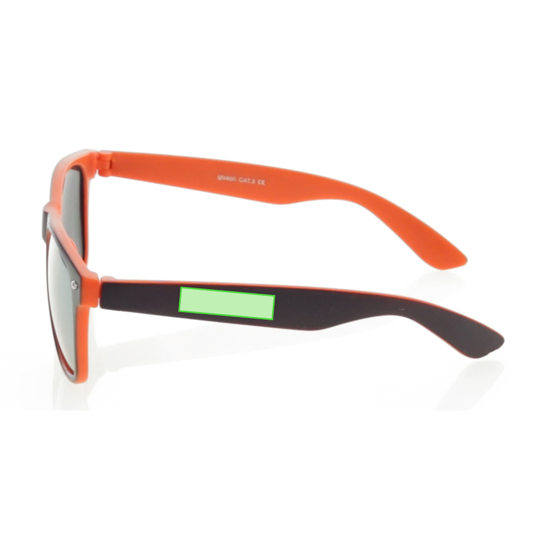Gafas de sol con protección UV400, montura bicolor y lentes efecto espejo a juego — diseño clásico