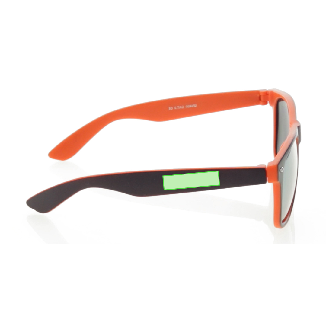 Gafas de sol con protección UV400, montura bicolor y lentes efecto espejo a juego — diseño clásico