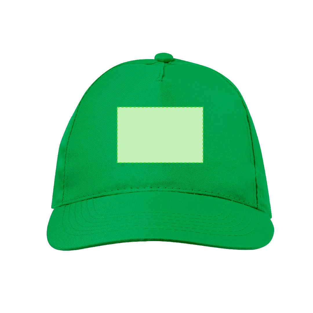 Gorra trucker 5 paneles de poliéster con panel frontal blanco y cierre de plástico