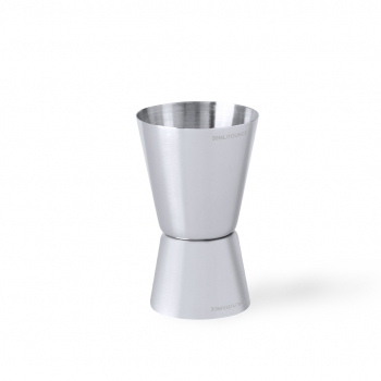 Medidor de bebidas de acero inoxidable mate en caja PVC especial grabado láser