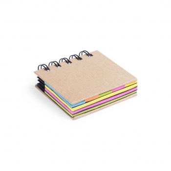 Set organizador compacto de cartón reciclado con 75 notas y banderas