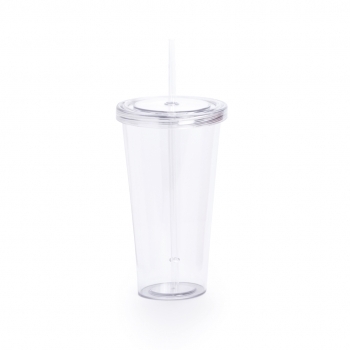 Vaso con tapa a rosca y pajita a juego 750 ml