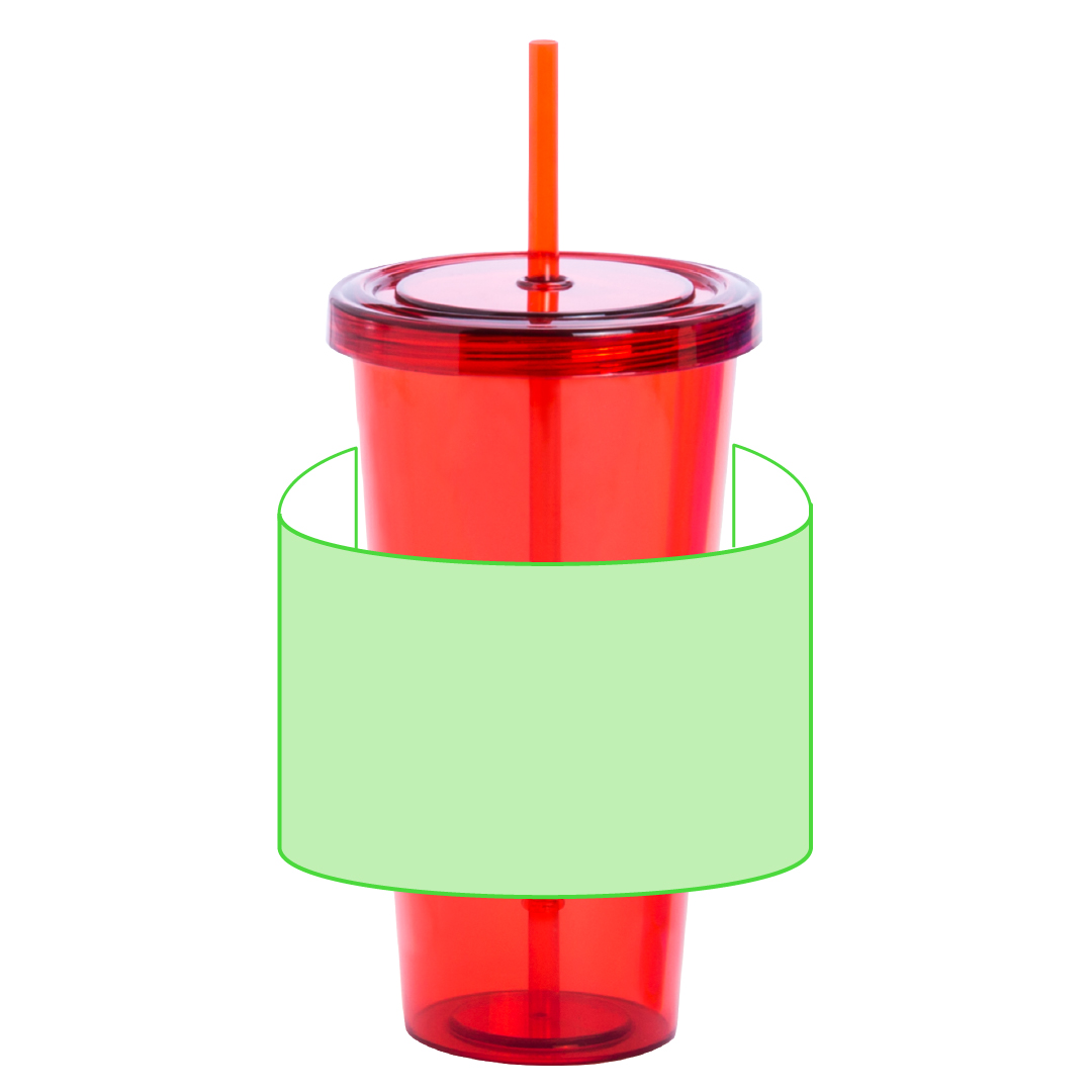 Vaso con tapa a rosca y pajita a juego 750 ml