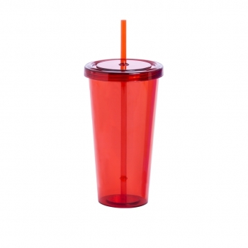 Vaso con tapa a rosca y pajita a juego 750 ml