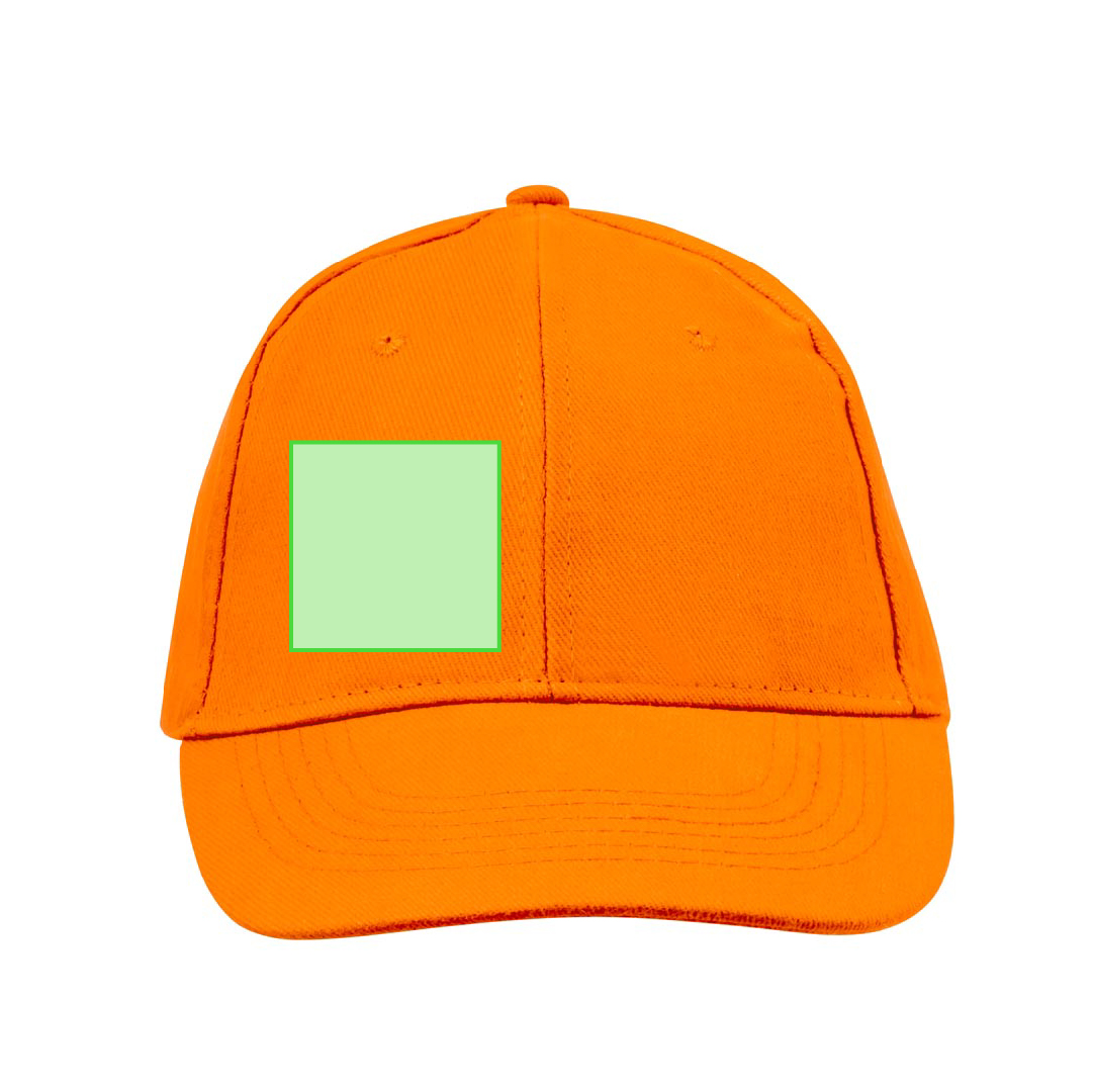Gorra 6 paneles de algodón peinado con visera acolchada, ventilación bordada y cierre de velcro