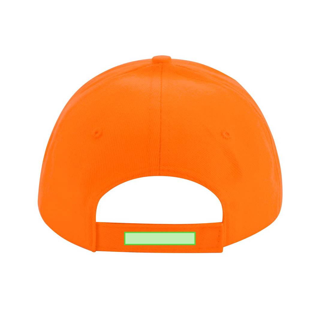Gorra 6 paneles de algodón peinado con visera acolchada, ventilación bordada y cierre de velcro