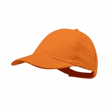Gorra 6 paneles de algodón peinado con visera acolchada, ventilación bordada y cierre de velcro