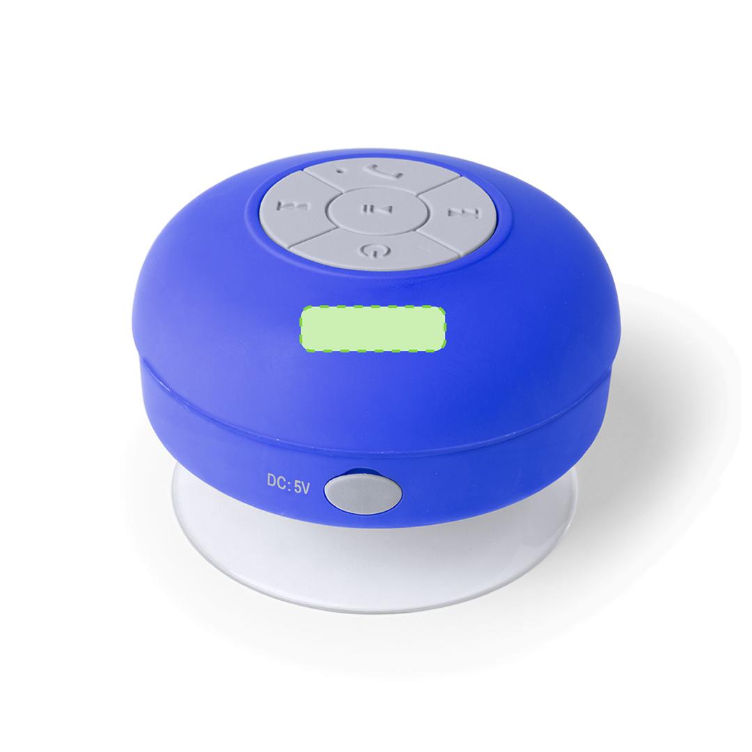 Altavoz Bluetooth 5.0 compacto 3W con ventosa silicona de alta adherencia, tacto goma y resistente a salpicaduras